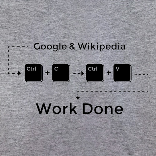 Ctrl C And Ctrl V Equals Work Done t-shirts